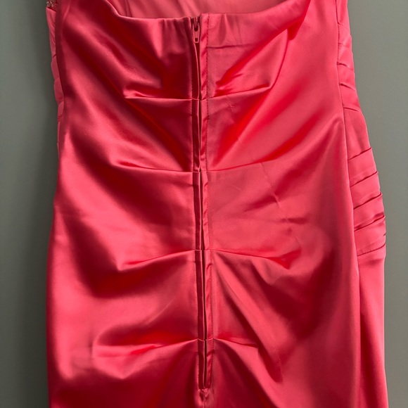 Vintage Size 2 Pink Padded Strapless Bodycon Mini Prom Dress - Picture 7 of 13